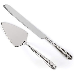 Ensemble 3 pièces serveur de gâteau et couteau en acier inoxydable plaqué or haute vente avec poignée gravée pour Restaurant Home Festival Party - Product Image 4