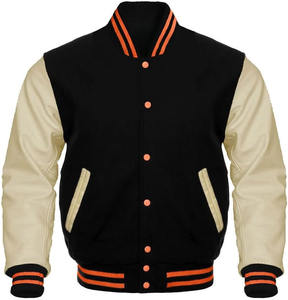 แจ็กเก็ตขนเบสบอลตามสั่งแขนเสื้อหนังแท้แจ็คเก็ตเลตเทอร์แมน - Product Image 4