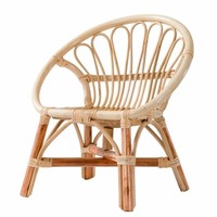 Fauteuil pour enfants en rotin fait main en forme de pomme, style d'Asie du Sud-Est, couleur unie, chaise pour la maison pour les enfants de plus de 4 ans