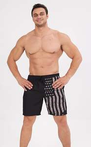 Shorts de basketball confortables pour hommes, séchage rapide, personnalisables, en polyester tricoté, maille respirante, taille haute élastique, longueur genou, grandes tailles - Product Image 3