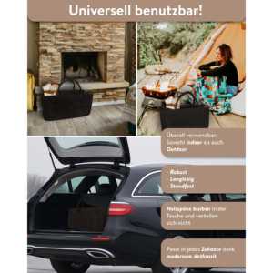 Sac en feutre ignifuge anthracite pour le transport du bois de chauffage - Product Image 5