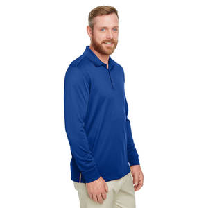 Polo d'hiver noir en gros pour hommes Polo à manches longues vierge - Product Image 6