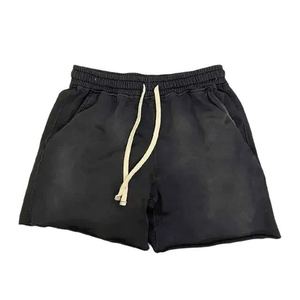 Pantalones cortos vaqueros lavados con ácido desteñidos al sol para hombre, venta al por mayor, logotipo personalizado teñido liso, bordado desgastado, patrón sólido, 2025 - Product Image 3