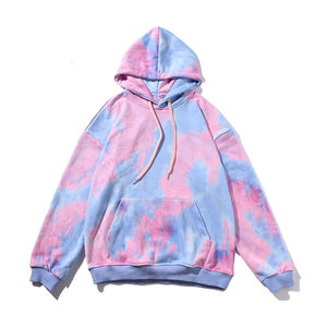 2022 Sudadera con capucha Tie-Dye para mujer, jersey de manga larga de gran tamaño, estilo informal bordado, ropa de calle holgada con bolsillo para invierno - Product Image 4