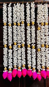 Mogra Lotus String, décoration de festival et de fête Tenture murale de fête, toile de fond de scène, décor Seemantham, toile de fond Varah Laxmi Pooja - Product Image 4