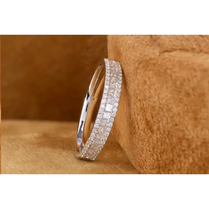 แหวนเพชรดิบสามเม็ดครึ่งชั่วนิรันดร์ตัดกับชุดไพ่คนเดียวสำหรับทุกสถานที่ - Product Image 1