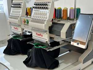 Nueva máquina de bordado de 2 cabezales de alto rendimiento a la moda para ropa típica para YUNFU, Panel de pantalla táctil LCD de velocidad de 1200 Rpm - Product Image 4