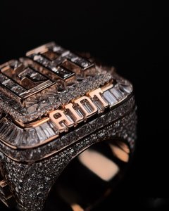 Anillo de Hip Hop para Hombre, Personalizado con Letra, en Plata de Ley 925, con Diamantes Moissanite VVS Cuadrados - Product Image 3