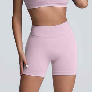 Pantalones cortos sin costuras de cintura alta para mujer, nueva llegada personalizada, ropa deportiva de cintura media para correr, entrenamiento, Fitness, gimnasio, Yoga - Product Image 2