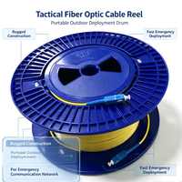 Bobine de câble à fibre optique tactique, tambour de câble portable, robuste pour déploiement extérieur, câble à fibre optique pour réseau de communication d'urgence