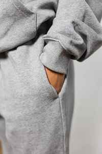 400 Gsm coton lourd hommes femmes décontracté Street Wear col rond surdimensionné Baggy sweat et pantalons de survêtement et sweat à capuche ensemble unisexe - Product Image 4