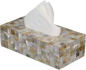 Boîte à mouchoirs moderne en nacre faite à la main, porte-serviettes avec style décoratif, logo de couleur personnalisé, prêt à l'exportation, maison, voiture - Product Image 4