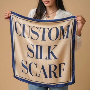 Écharpe carrée personnalisée en tissu imprimé avec logo et service de marque blanche pour la promotion publicitaire et l'image de marque - Product Image 1