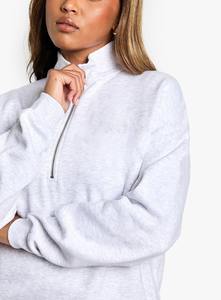 Nueva Sudadera de Alta Gama para Mujer, Otoño Invierno, Media Cremallera, Estilo Urbano, Exclusiva, Estilo Universitario, Minimalista, Transfronteriza - Product Image 2