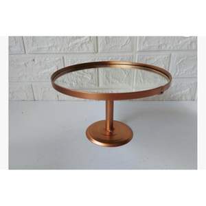 Elegant Wrought Iron Gold Cake Holder Wholesale Mirrored Dessert Pedestal Metal Display Stand for Wedding Cake & Buffet Serving - Product Image 2