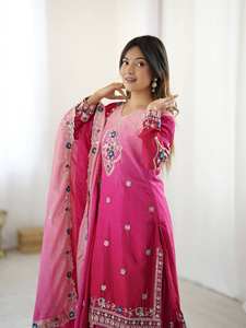 ผ้าชีฟองผ้าแชร์ราพาลาซโซผ้าไหมผ้าชีฟองปักลายลำดับงานดีไซน์ใหม่สำหรับเทศกาลเปิดตัว - Product Image 3