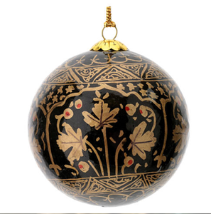 Luxurious papier mache <b>wall</b> decor with gold leaf patterns and metallic holiday icons for a rich, opulent look - Product Image 1