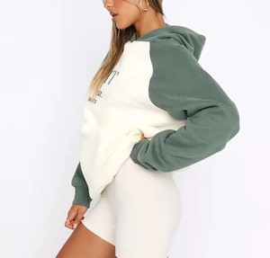Sudadera con capucha de gran tamaño de alta calidad para mujer, diseño de hombro caído Vintage, forro polar mezclado de algodón cómodo para Otoño Invierno - Product Image 2