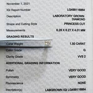 VVS2 Loose CVD Diamond Princess Cut avec certificat IGI Diamant synthétique rond cultivé en laboratoire pour bijoux certifié - Product Image 6