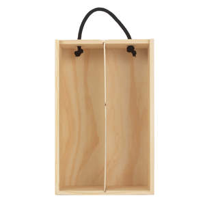 Solid Lid Pinewood Carry Case for 2 <b>Beer</b> Bottles for Parties - Product Image 1