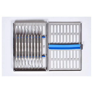 Boujee SET DE 9 PCS GRACEY CURETTE EN MANCHE CREUX AVEC STÉRILISATION CASETTE Ensemble d'instruments orthopédiques de haute qualité - Product Image 4
