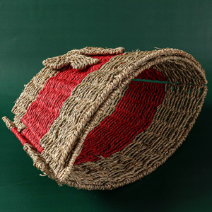 Collar Redondo de Pasto Marino para Árbol de Navidad con Lazo, Diseño Vietnamita, Accesorios Navideños Tejidos al por Mayor - Product Image 4