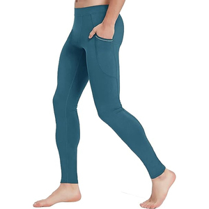 Mallas duraderas de la mejor fabricación para hombre, recién llegados, pantalones de Yoga con cintura elástica con Spandex y Material de poliéster, diseño sólido - Product Image 3