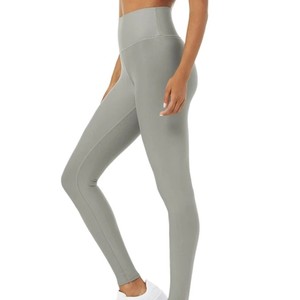 Women's High Waist Full Length <b>Leggings</b> Solid Color Stretch Breathable <b>Compression</b> Sporty Seamless Knitted Spandex Nylon - Product Image 4