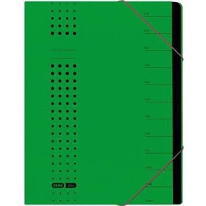 ELBA Chic Green DIN <b>A4</b> 320g/m Recycled Intensive Cardboard File <b>Folder</b> 12 Compartments - Product Image 1