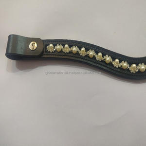 สายรัดคิ้วหนังแท้ทรงคลื่นพร้อมโซ่ตกแต่งหลากสีสีดำน้ำตาลน้ำตาลเข้ม - Product Image 6