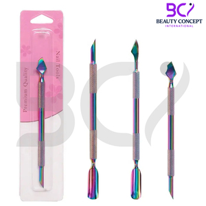 ที่ดันเล็บสแตนเลสหัวคู่ขนาดใหญ่สีรุ้งใหม่ที่ดันผิวที่ตายแล้วเครื่องมือศิลปะเล็บ - Product Image 5