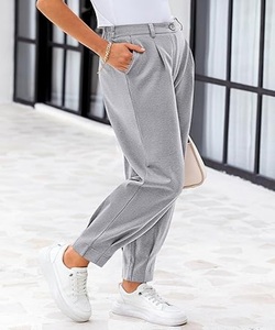 Pantalon droit pour femme, coupe classique, fermeture boutonnée, bas élastique, léger, séchage rapide, pantalon d'extérieur - Product Image 3