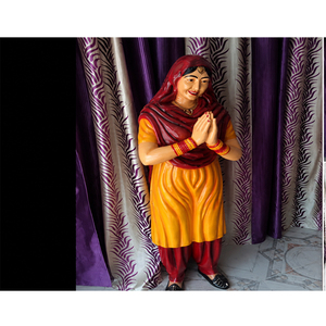 Statue d'Entrée de Style Punjabi Moderne, Design Mutiyar, Couleur et Taille Personnalisées, Statue en Fibre de Verre Légère pour Porte d'Entrée - Product Image 1
