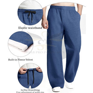 Pantalones holgados de lana para hombre con estampado de logotipo personalizado, ropa cómoda, buena venta, pantalones holgados informales de lana - Product Image 4