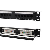Panel de Conexiones de Datos de Fibra Óptica de Alta Densidad Super Cat5/Cat6/Super Cat6 UTP Sin Blindaje de 24/48 Puertos para Gabinete de Servidor de 19 Pulgadas