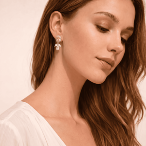 Pendientes de Diamante Cultivado en Laboratorio, Amarillo, Ovalados, con Halo, en Oro Blanco, Diseño Floral, Joyería Fina de Lujo para Novia, Regalo para Mujer - Product Image 2