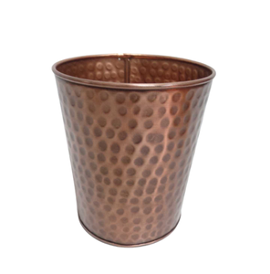 Ensemble de décoration de salon de 3 pots de jardinière antiques en cuivre de forme ronde en métal pour la décoration intérieure et extérieure - Product Image 4