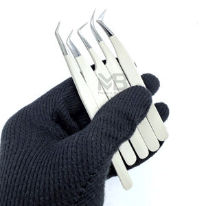 Pince à épiler de précision tendance, nouvelle, de haute qualité, durable, à usage professionnel, avec design texturé personnalisé, service OEM - Product Image 1