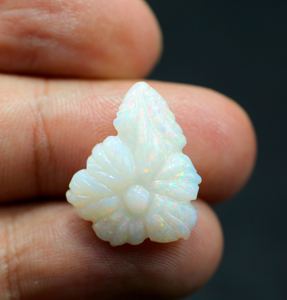 Cabochon d'opale de feu australienne naturelle 18X14MM blanc bleu noir et argent forme fantaisie pierres précieuses en vrac - Product Image 6