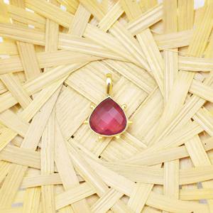 Pendentif en pierre précieuse de quartz rose 925 ensemble de lunette en argent sterling pierre précieuse faite à la main en forme de coeur à facettes, bijoux pour femmes au design élégant - Product Image 5