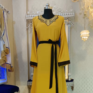 Golden yellow designer arabic <b>kaftan</b> - Product Image 1