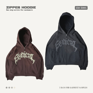 Pull à capuche thermique surdimensionné avec logo personnalisé de haute qualité pour hommes Fabricants en gros Impression bouffante de tissu polaire français - Product Image 2
