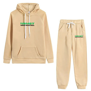 Conjunto de Sudadera con capucha y pantalones de invierno respetuosos con el medio ambiente de alta calidad, conjunto de chándal unisex de forro polar de algodón/nailon con logotipo personalizado - Product Image 5
