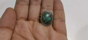 Anillo unisex de plata 92,5 cabujón turquesa natural - Product Image 3