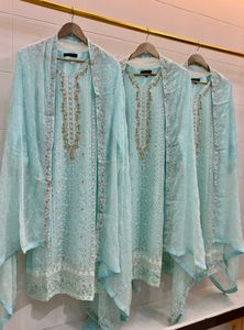 Nueva llegada tradicional mujer Farshi Shalwar Kameez conjunto bordado algodón césped Anarkali Dupatta para fiesta desgaste sin arrugas - Product Image 4