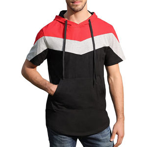 Jersey holgado de verano 2025, sudaderas con capucha lisas para hombre, diseño informal, bolsillo, algodón, transpirable, sudaderas con capucha de media manga - Product Image 1