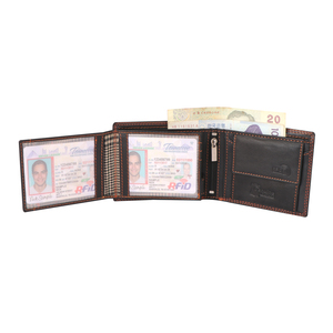 Men's Premium Bi-Fold Leather <b>Wallet</b> <b>RFID</b> Feature Open Closure - Product Image 6