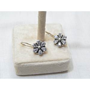 925 argent Sterling boucle d'oreille goujon fait à la main Floral Zircon pierre précieuse boucle d'oreille à facettes diamant pierre principale cadeau - Product Image 1