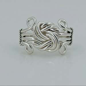 Navya Craft 925 Solid Sterling Silver Handmade Celtic Knot Women's <b>Statement</b> <b>Ring</b> 18K Inlay for Christmas Anniversary Birthday - Product Image 5