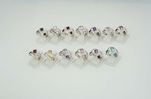 แหวนเปิดสีเงินสเตอริงแข็งแบบ925หินอัญมณีทรงสี่เหลี่ยมดีไซน์ซิกแซกกรอบการตั้งค่าคุณสมบัติพลอยบุษราคัมสีฟ้าซิทิสต์ - Product Image 5